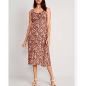 Old Navy Waist-Defined Floral Midi‎ Dress XXL Peasant Cottage Babydoll